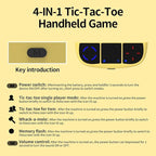 Tic-Tac-Toe Bolt Game, 4-in-1 Handheld Puzzle Game Console, Electronic Tic-Tac-Toe Toy, Educational and Memory Growth, Portable Travel Games for Car Ride, Board Games for Kids and Adults (Yellow)