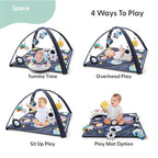 The Peanutshell Unisex Baby Play Gym & 7-in-1 Play Mat - Playmat Baby Toys 0-6, 6-12 Months Tummy Time Mat with Hanging Toys, Soft Padded Mat for Newborns, Infants - Space