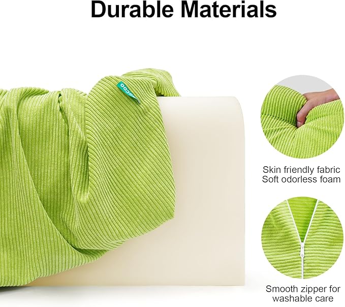 Bed Rail Bumpers Protector, Hospital Bed Rails Padding, Loft Beds and Bunk Beds Bumpers Protector, Premium Soft Memory Foam - Anti-Bump | Fall Prevention, Size 35.4 x 5.5 x 7.9 Inches, Green