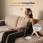 Portable Sound Machine for Travel, White Noise Sound Machine for Sleeping, 52-Hour Lasting Mini Noise Machine with 21 Quality Non-looping Sounds, Headphone Jack, Memory, Timer for Adults,Hotel (White)