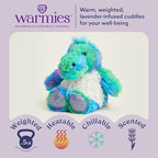 warmies Junior Microwavable & Weighted Stuffed Animals, Rainbow Dinosaur - Heated Stuffed Animal Plushie for Warmth & Comfort - Soft Plush Toys for Adults & Children (Boys, Girls, Babies & Toddlers)