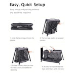 Pamo Babe Travel Crib - Lightweight Baby Playpen with Bassinet, Portable Mini Playard