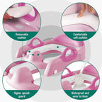 Potty Training Seat with Step Stool Ladder for Kids and Toddler,Wiifo Sturdy Potty Ladder with Soft Padded Cushion for Toddler Boys and Girls(Pink) 2025 New Version