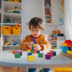 108 Pack 1 Inch Wooden Blocks, 6 Colors STEM Math Sorting Toys, Wood Building & Stacking Blocks for Toddlers, Classroom Learning Wooden Cube Blocks, Creative Play & DIY Craft for Kids Ages 3+