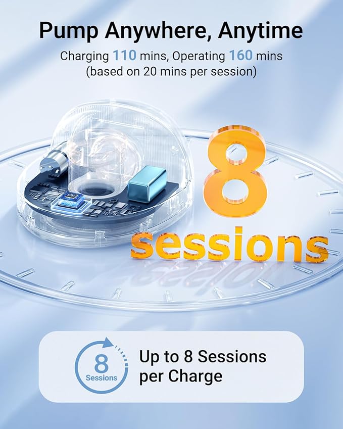 Bear Breast Pump Hands Free, Wearable Breastfeeding Pumps Strong Suction Low Noise, 4 Modes& 9 Levels Electric Breast Pump Portable, 19/21/24mm Insert Flange, 2 Packs