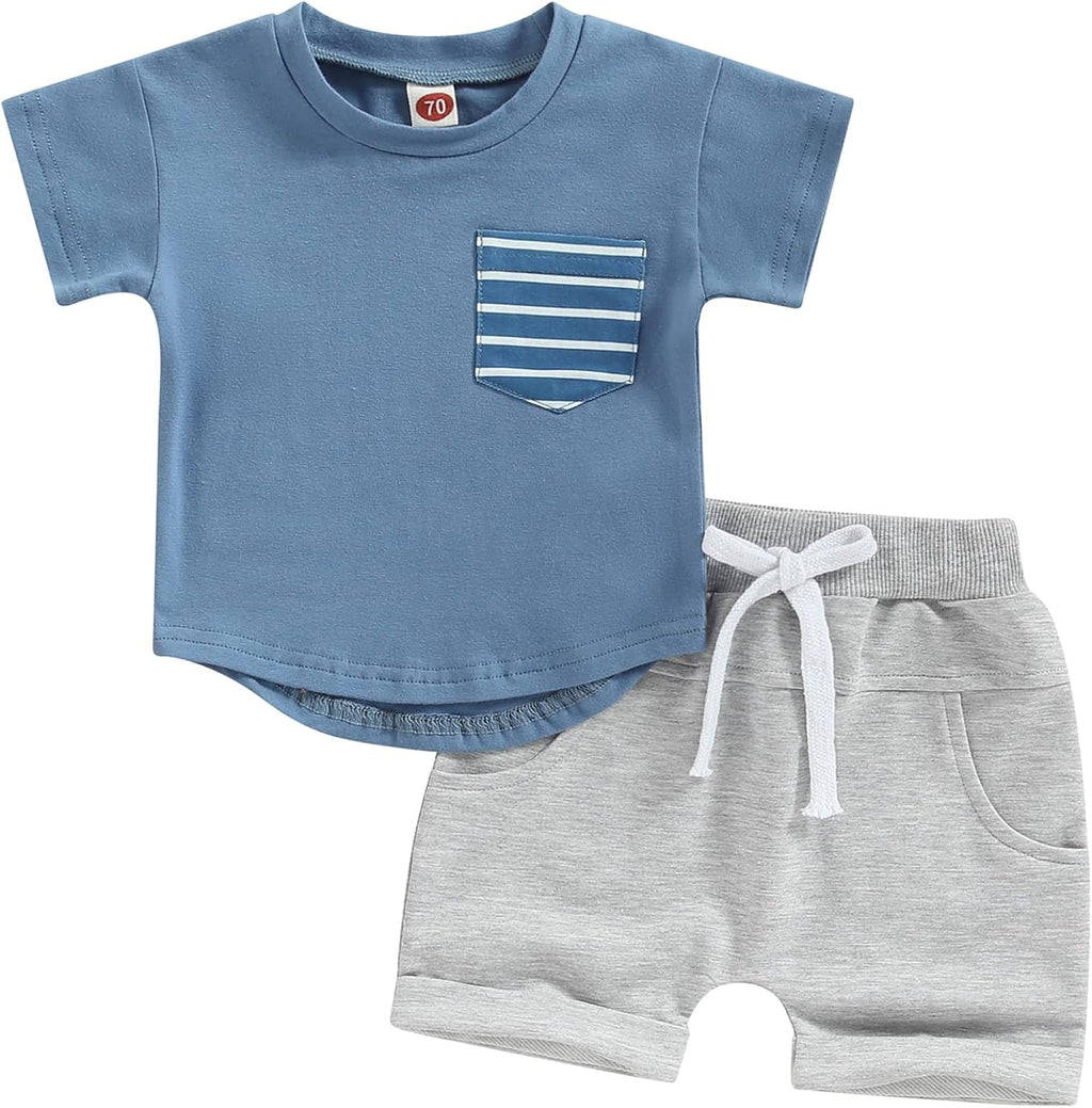 Mubineo Infant Toddler Baby Boy Summer T Shirt Shorts Outfits Short Sleeve Tee Tops Clothes Set