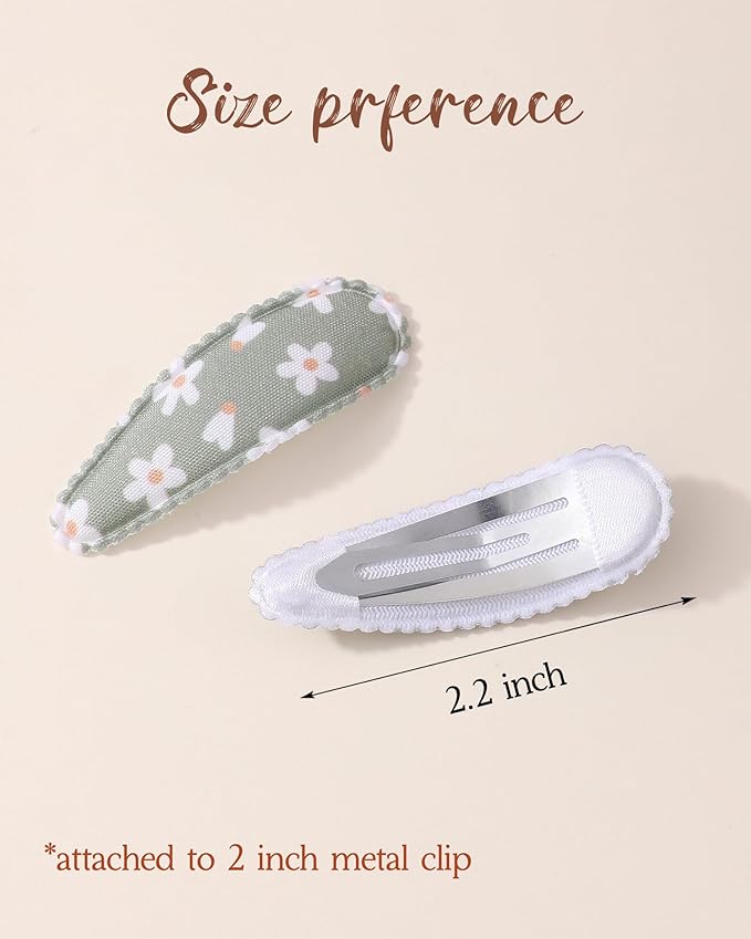 doboi 40Pcs Toddler Hair Clips Baby Girl Hair Bows Clips Floral Print Non Slip Wrapped Snap Heart shaped Hairpins Flower Clips for Hair Barrettes Hair Accessories for Baby Toddler Girls Kids