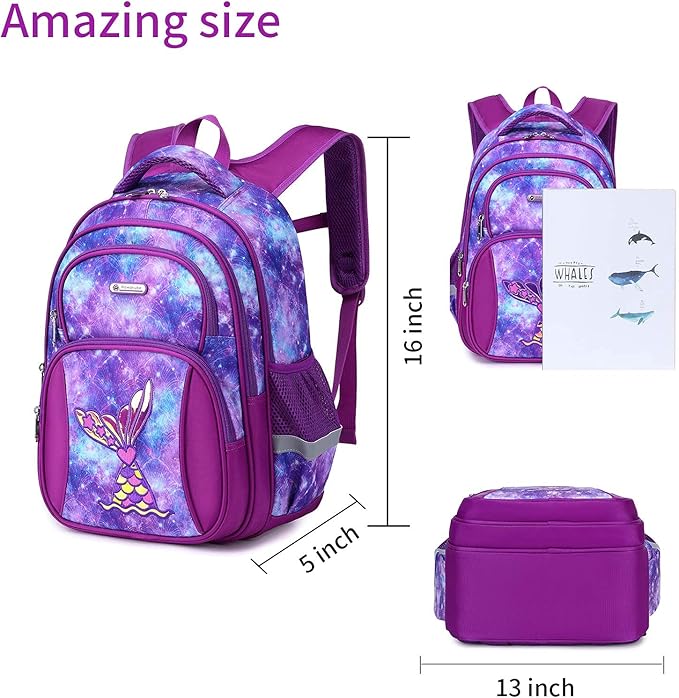 Cusangel Backpack for Girls Boys School Bookbags Kindergarten Elementary Lightweight Waterproof Multifunctional Large Capacity for Backpack (16 inch Fun Prints)