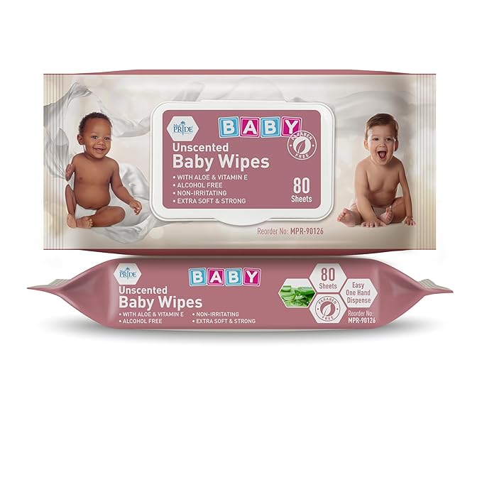 MED PRIDE Unscented Baby Wipes Bulk [24 Packs x 80 Wipes=1920 Wipes Total]- Alcohol-Free Baby Wipes With Soothing Aloe Vera & Vitamin E- Extra Soft & Strong, Paraben-Free, Non-Irritating