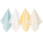 Baby Washcloths 4 Pack 100% Cotton Soft and Absorbent Terry Wash Cloths Wipes for Face Hand Body Burp Rag for Sensitive Skin Newborns Infants Toddlers 10" x 10"