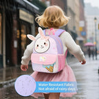 Toddler Backpack for 1-3 Year Old Girls & Boys Waterproof 3D Animal Cartoon Rabbit Design Kids Travel Backpack Lightweight Preschool Daycare Bag with Adjustable Straps(Little White Rabbit)