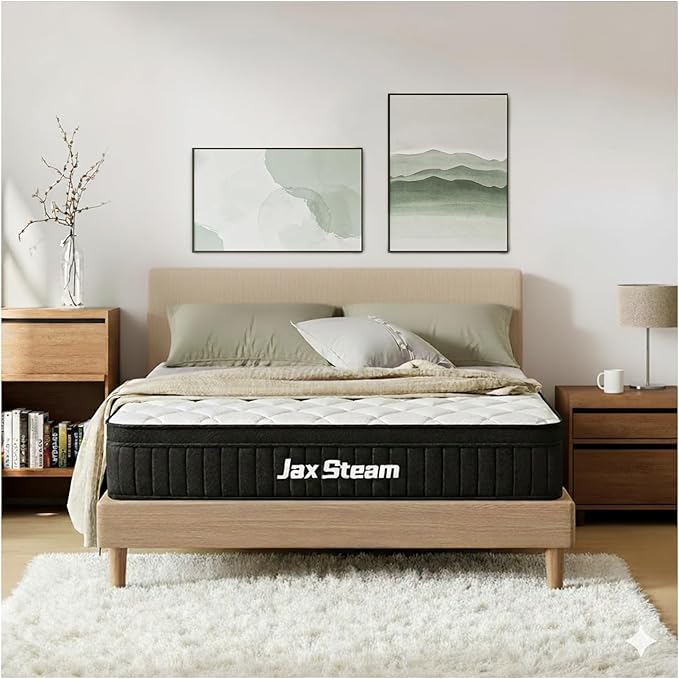 12 Inch Full Mattress, Full Size Memory Foam Mattress & Pocketed Coils, Medium Support for Pressure Relief & Motion Isolation, Fiberglass Free, Certified Safe Materials, Mattress in A Box