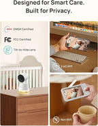 Dr.Care LumiView Smart WiFi Baby Monitor with Clip Mount - 5" 1080P FHD & 2K Camera App Control, Privacy Mode, 5000mAh Removable Battery, Cry & Motion Alerts, HD Night Vision, RGB Night Light