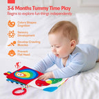 hahaland Baby Books 0-6 Months - 2PCS Infant Toys 0-6m Tummy Time Babies Toy Newborn Toys High Contrast Visual Development Sensory Book Baby Girl Boy Shower Gift