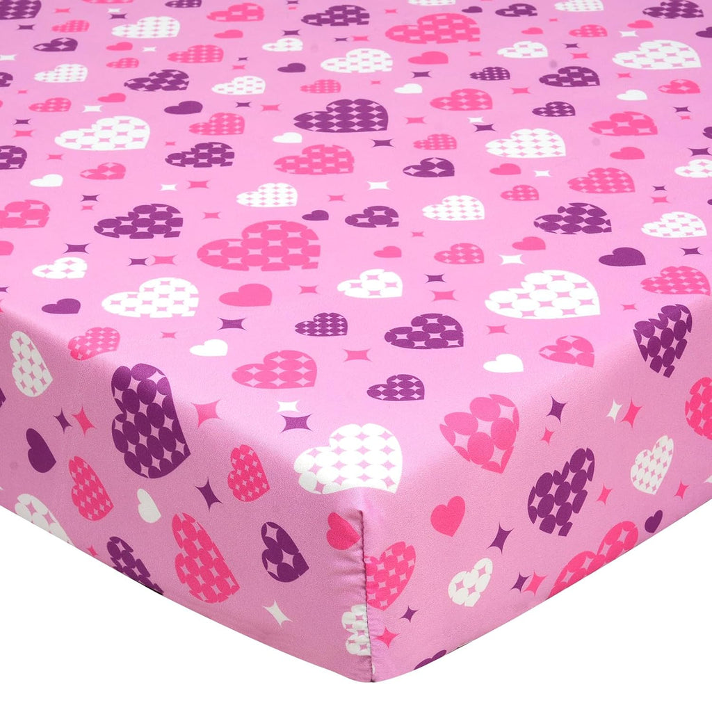UOMNY Crib Sheet Heart Fitted Crib Sheets Baby Sheet for Standard Crib and Toddler Mattresses Nursery Bedding Sheet Crib Mattress Sheets for Boys and Girls 1 Pack Space Toddler Sheet