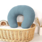 Hooyax Muslin Nursing Pillow Covers 2 Pack, Soft and Breathable Nursing Covers for Breastfeeding Pillows, Adorable Infant Feeding Pillow Slipcover for Baby Boy and Girls (Blue Grey)