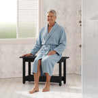 30" Shower Bench, Waterproof Poly Lumber Shower Stool for Shaving Legs, Shower Chair Seat Holds up to 400lbs, Bathroom Bench for Inside Shower, Non-Slip (Black)