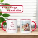 Personalized Mother's Day Coffee Mug, Custom Mum Photo Text 11 Oz Ceramic Mug, Customized Mom Gift Idea Picture Name Cup, Taza Cafe Personalizadas Fotos, Cute Gifts Mom Women Dad Men, Red