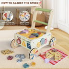 Wooden Baby Walker, Baby Push Walker, Montessori Kitchen Walker Toy, Push and Pull Learning Activity Walkers, Baby Walker with Wheels for Boys&Girls 12 Months, Baby Walker Push Toy Gifts for Toddler
