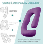 Sasttie Pregnancy Pillows for Sleeping, U Shaped Cooling Full Body Pillow with Removable Cover, Pregnant Women Must Haves, Maternity Essential, Purple