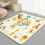 Baby Play Mat - Thicken 71x59 Inch Soft Foam Crawling Mat for Playpen & Floor, Non-Slip Waterproof Playmats for Infants & Toddlers, Portable Foldable & Machine Washable, Beach Animals