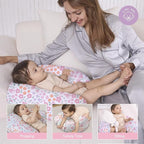 Little Grape Land Nursing Pillow, Breastfeeding Pillows, Baby Support Pillow for Nursing, Bottle Feeding, Tummy Time with Machine Washable Cover & Breathable Filling(Ditsy Floral)