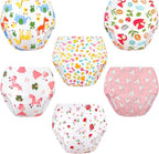 Baby Cotton Training Pants 6 Packs Toilet Training Underpants Absorbent Toddler Potty Training Underwear 2T-5T
