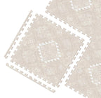 MOON WALKERS Stylish Boho Baby Play Mats for Floor, Play Mat for Babies and Toddlers, Non-Toxic, Soft, Thick, Tummy Time Mat for Crawling (Moon Mist, Standard 6x4ft | 6 Tiles)