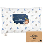 KeaBabies Toddler Pillow with Pillowcase, Jumbo 14X20 - Soft Organic Cotton Toddler Pillows for Sleeping - Machine Washable - Perfect for Travel, Toddler Bed Set (Space Drift)