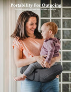 besrey Baby Hip Carrier, Adjustable Waist Belt Carrier, Ergonomic M Position Baby Hip Seat Carrie, Up to 44lb, Easy Fold Up, Infant Hipseat with Fanny Pack