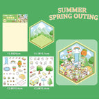 4 Sets DIY 3D House Stickers,Make Your Own Warm Home,Fun Cute Cartoon Stickers Scene Make Your Own Mini Room Scenes Miniature Supermarket for Relief Stress Pass The Time