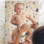 Vegan Leather Baby Changing Mat - Wipeable Portable Changing Pad, Foldable Travel Changing Mat for Baby, Newborns Toddlers Shower Gifts (Forest Tree,20"*28")