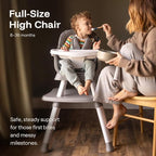 HARPPA 6 in 1 Baby High Chair, Convertible Infant Feeding Chair for Babies & Toddlers Table, Dining Booster Seat with Removable Tray, Grey