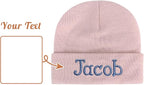 Custom Beanie Hats for Baby Girls Boys - Personalized Embroidered Beanies with Name for Infants Toddlers Adults