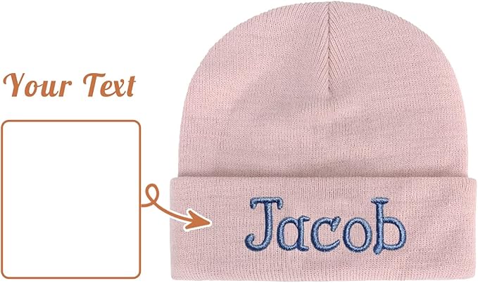 Custom Beanie Hats for Baby Girls Boys - Personalized Embroidered Beanies with Name for Infants Toddlers Adults