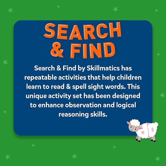 Skillmatics Search and Find Sight Words Educational Game - Reusable Preschool Learning Activities, Perfect for Toddlers & Kids Who Love Toys, Builds Vocabulary, Gifts for Ages 4, 5, 6, 7