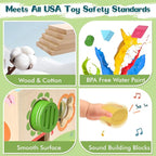 Ancaixin 6-in-1 Montessori Tissue Box Toy for 6+ Months Baby, Educational 1 Year Old Girl Boy Toys, Wooden Activity Cube, Puzzles 12-18 Months, Sensory Toys for Toddlers 1-3, Baby 1st Birthday Gift