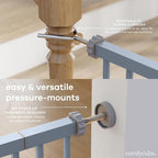 Comfy Cubs Baby Safety Gate with 3 Extensions - Adjustable 42" x 1.9" x 30" Q195 Steel Doorway Barrier - Powder-Coated Finish for Stairs and Doorways - Walk-Through Design Pet Gate - Pacific Blue