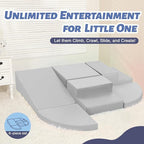 6-Piece Soft PU Leather Toddlers Climbing Toys, Baby Foam Climbing Blocks for Kids 3, Baby Climbing Structures Play Gym for Toddlers, Indoor Climb and Crawl Activity Play Set