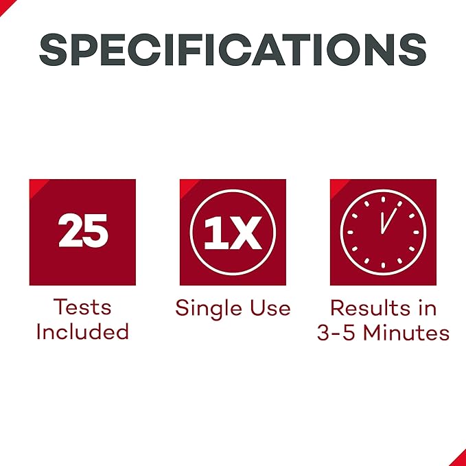 Dealmed HCG Urine Cassette Pregnancy Test, 25 Count, HCG Pregnancy Tests with Disposable Pipettes, Early Detection Pregnancy Test Kit (Pack of 5)