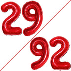 GOER Number 29 Balloons for 29th Birthday Party Decorations,42 Inch Jumbo Foil Helium 92 Balloons for 92nd Birthday Party Decoration (Red)
