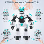 RC Robot Toy for Kids Remote Control Robot Toy, Smart Gesture Sensing Rechargeable & Programmable Robot Walking Dancing Singing Chirstmas Gift for 3-15 Years Old Boys Girls