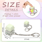 Keyboard Fidget Toys for Adults Keyboard Clicker with LED Light Keychain Fidget Sensory Fun Toys for Anxiety Decompression (Green, 1P)