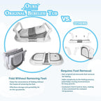 BEBELEH™ Collapsible Baby Bathtub – Bathtub + Baby tub Sling + Newborn Sling – Baby Bathtub Newborn to Toddler 0-24 Months – The Ultimate Travel Baby Bath Tub and Everyday Use! (Gray)