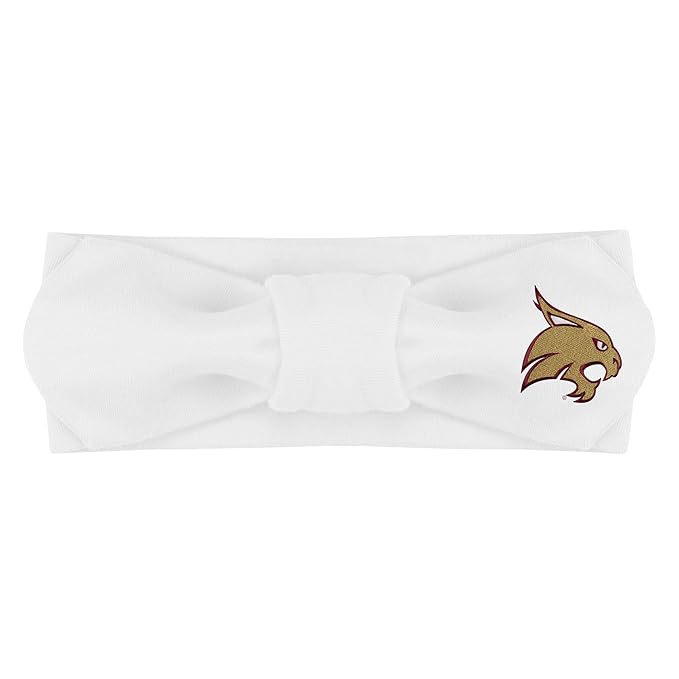 Creative Knitwear Texas State Bobcats Infant Girls White Solid Hair Knot Headband Embroidered Logo - Size Newborn - 4T