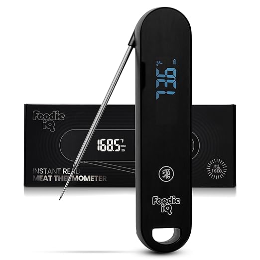 Thermocouple Food Thermometer, <1 Second Response time, ±0.5°F Accuracy, IP67 Waterproof, Magnetic, Auto-Rotate Digital Thermometer for Cooking, Oven, Grill, BBQ, Liquid, Brewing, Tea, Candy