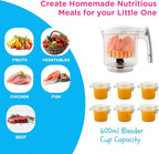 EVLA'S Baby Food Maker, Steamer, Blender, Baby Food Processor for Healthy Homemade Baby Food in Minutes, Touch Screen with 6 Reusable Food Pouches, Baby Registry Essential, White