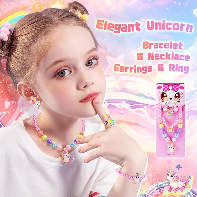 Unicorn Toys for Girls, Kids Gifts with Glowing Blanket, Water Bottle, Eye Mask, Headband, Crossbody Bag, Sunglasses - 12PCS Birthday Gift Toys for Girls 6-10+