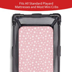 Pack and Play Sheets Girl, 4 Pack Mini Crib Sheets, Stretchy Pack n Play Playard Fitted Sheet, Compatible with Graco Pack n Play, Soft and Breathable Material, Pink