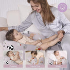 Little Grape Land New Nursing Pillow for Breastfeeding, Larger Breast Feeding Pillow and Positioner with Removable Cover for More Support, Tummy Time and Bottle Feeding Support Pillow, Pink Ranch